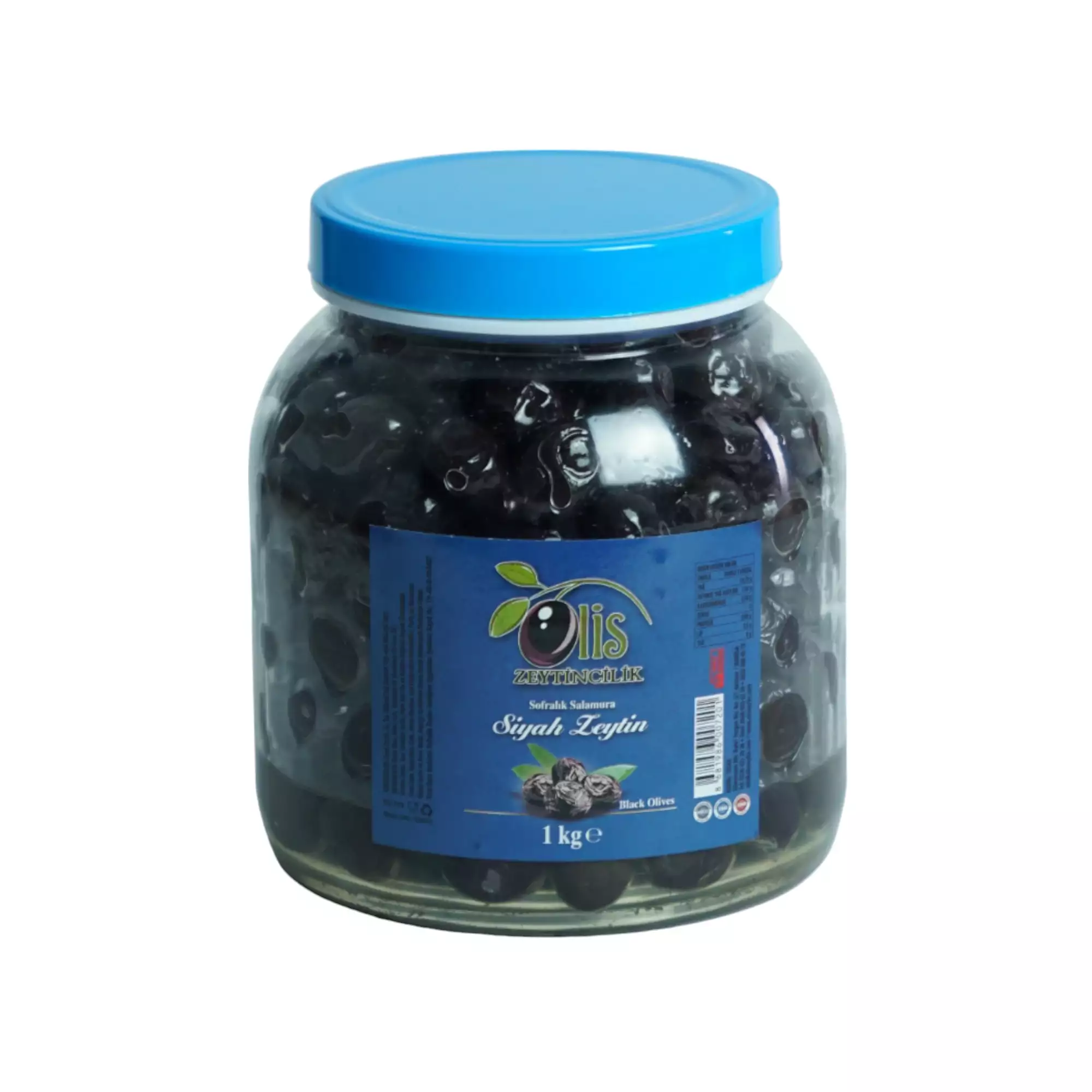 Sofralık Salamura Siyah Zeytin - Süzme Ağırlık 1 Kg. - Cam Pet