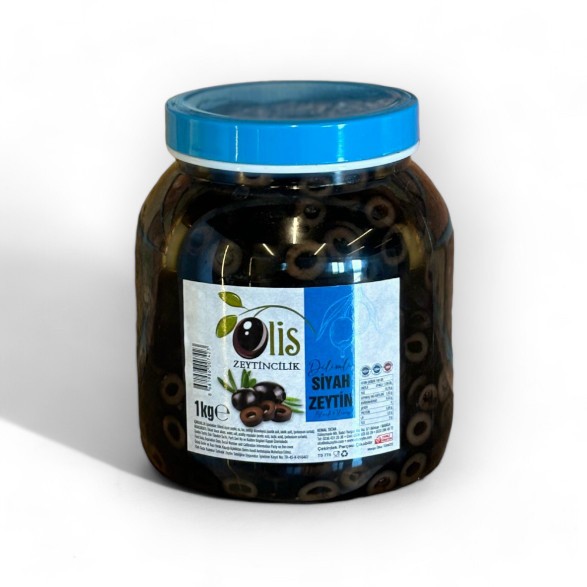 Dilimli Siyah Zeytin - Süzme Ağırlık 1 Kg. - Cam Pet