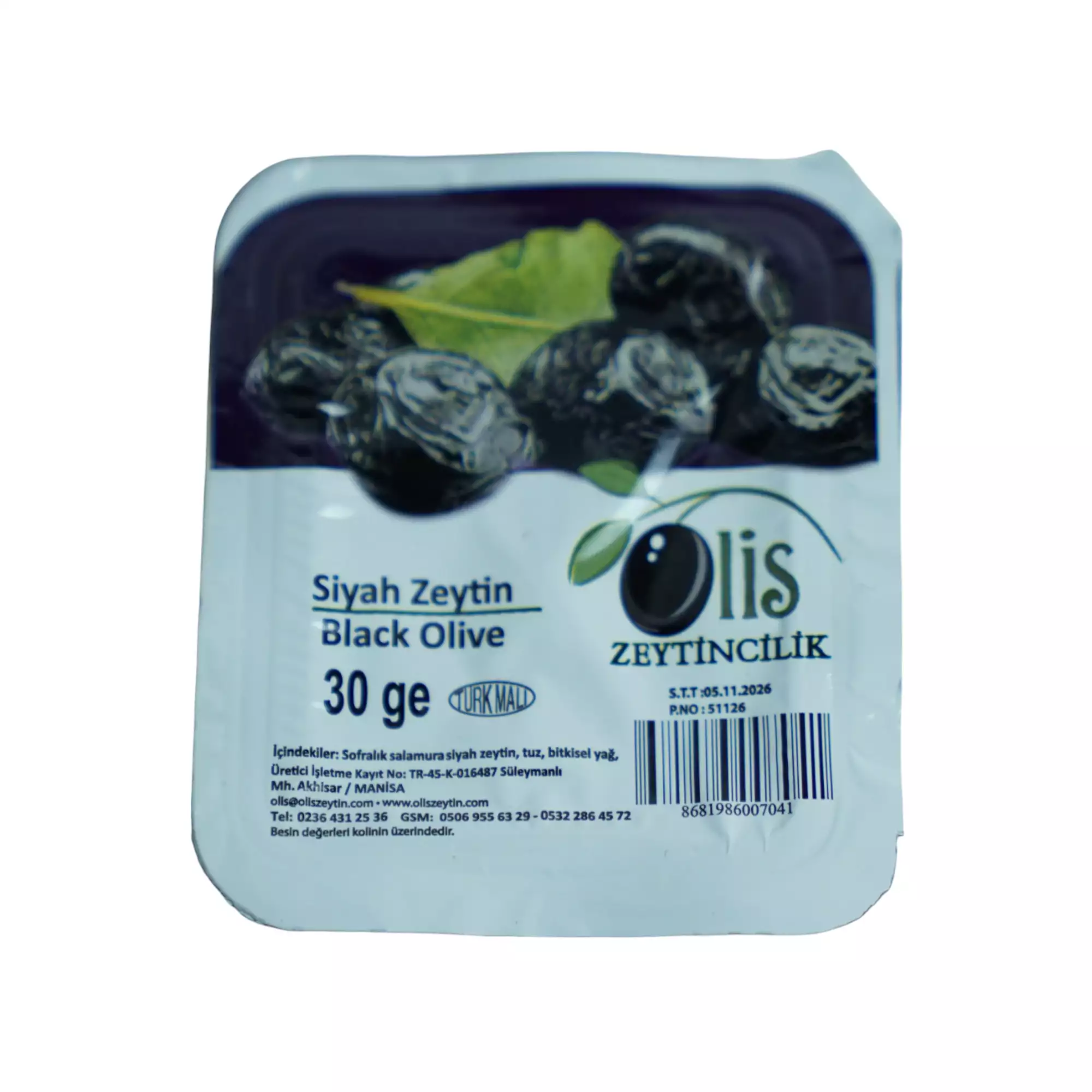 Kahvaltılık Siyah Paket Zeytin - 30 Gr. x 27 Adet Vakumlu Ambalaj