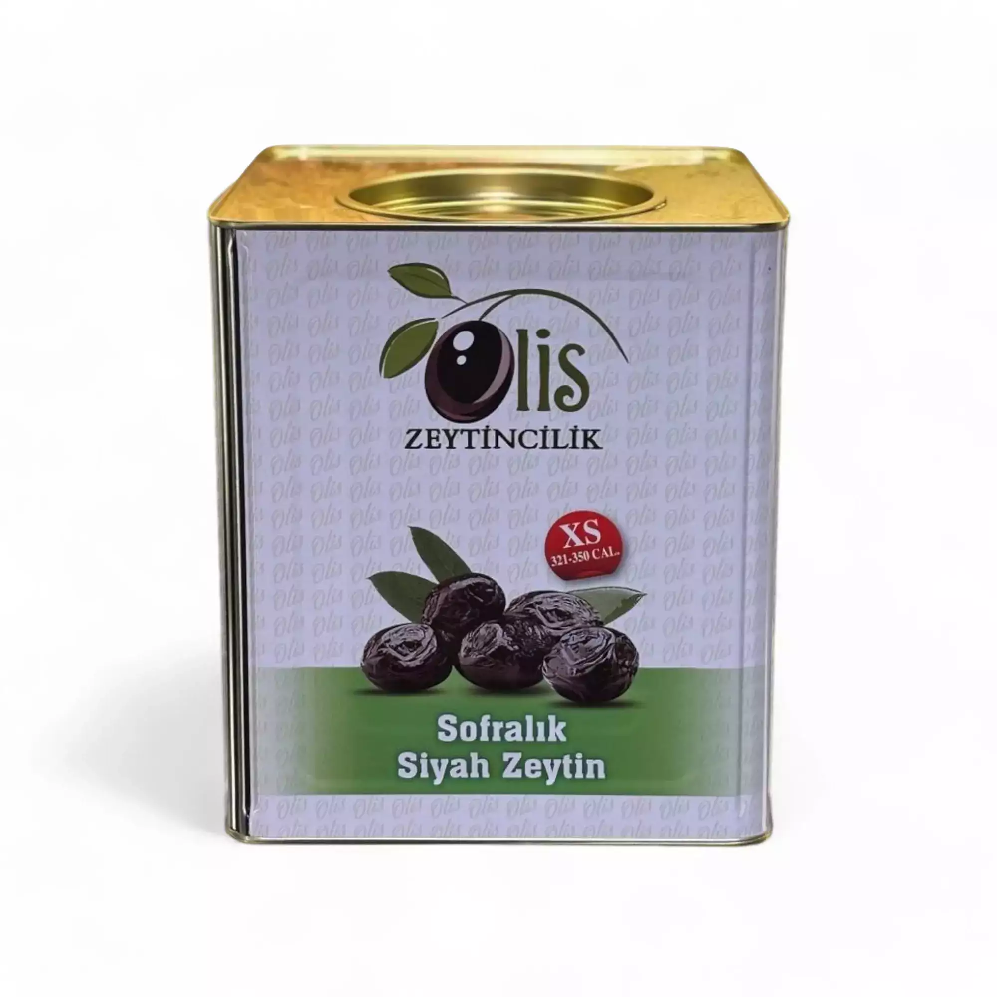 Sofralık Siyah Zeytin - Süzme Ağırlık 10 Kg. - (Xs. - 321- 350 Kalibre) - Teneke