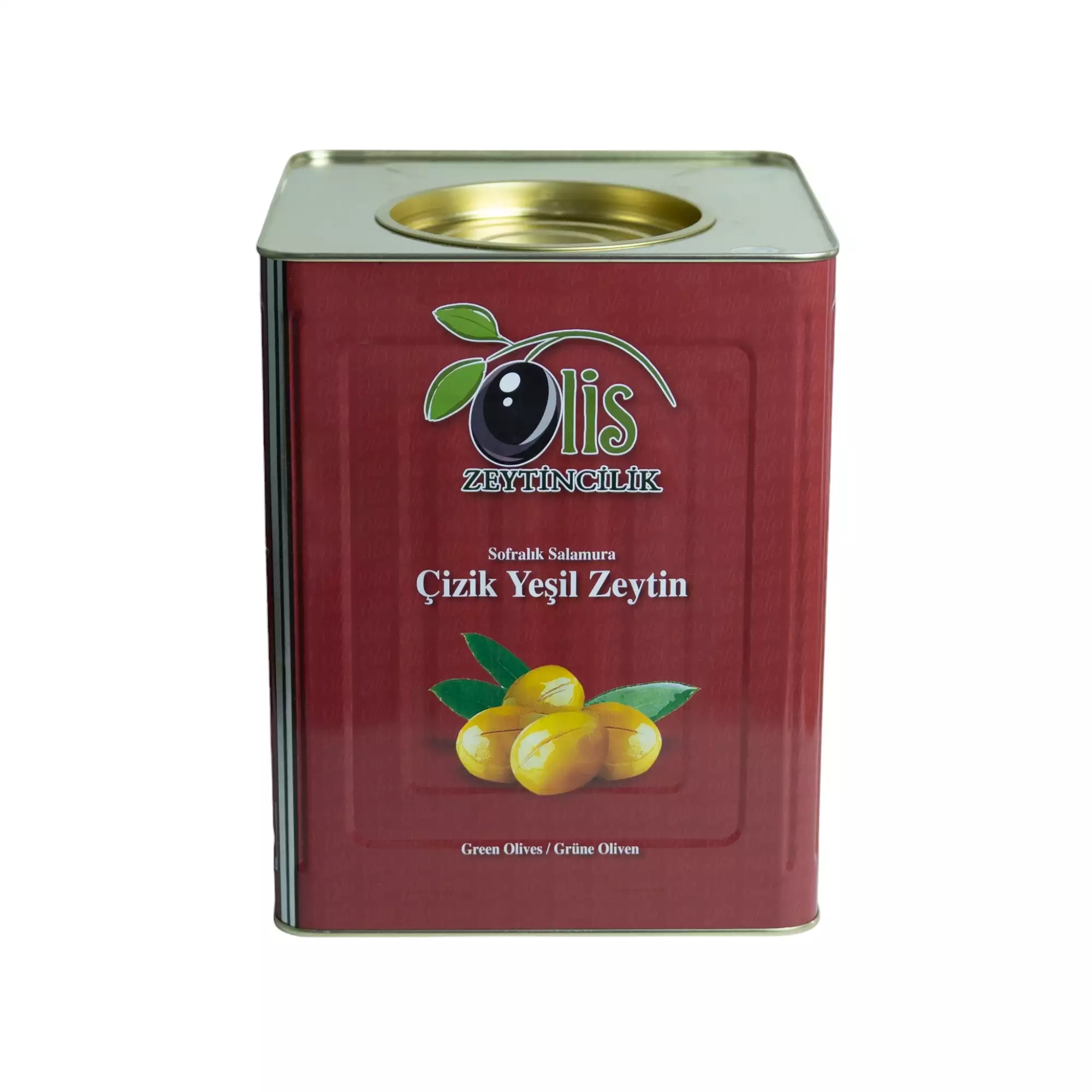 Sofralık Salamura Çizik Yeşil Zeytin - Süzme Ağırlık 10 Kg. - Teneke