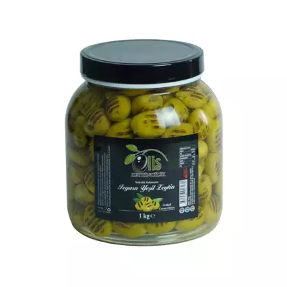 Izgara Yeşil Zeytin - Süzme Ağırlık 1 Kg. - Cam Pet