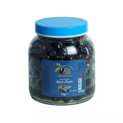 Sofralık Salamura Siyah Zeytin - Süzme Ağırlık 1 Kg. - Cam Pet